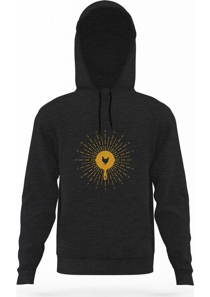 Pubg Tava Tavuk Füme Antrasit Erkek Kapüşonlu Sweatshirt Uzun Kol