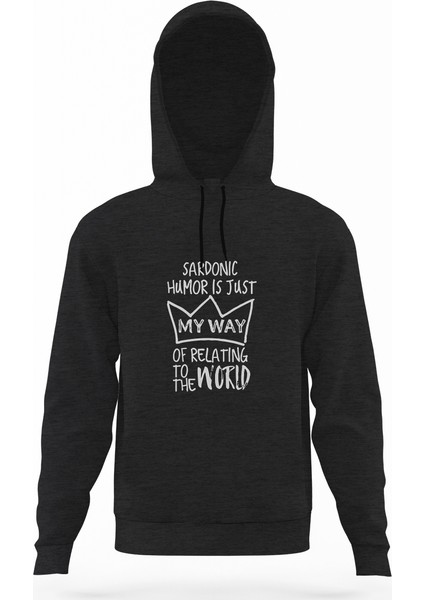 Riverdale My Way Füme Antrasit Erkek Kapüşonlu Sweatshirt Uzun Kol