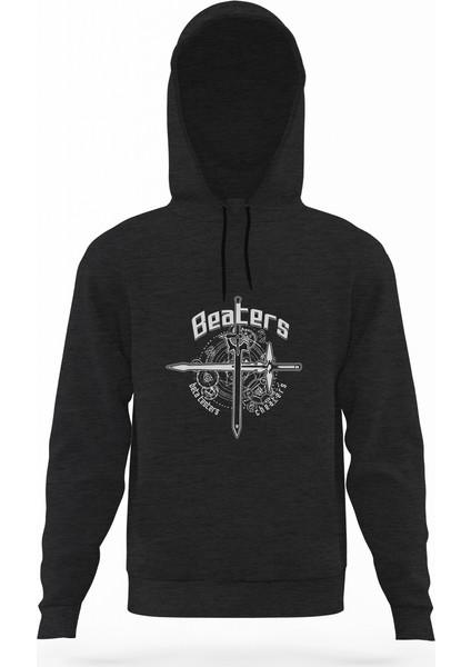 S Füme Antrasit Erkek Kapüşonlu Sweatshirt Uzun Kol