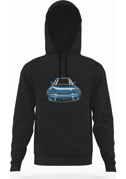 Mazda Rx7 FD3S Füme Antrasit Erkek Kapüşonlu Sweatshirt Uzun Kol