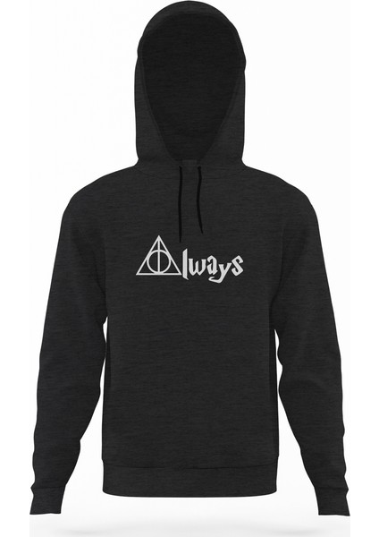 Büyücü Füme Antrasit Erkek Kapüşonlu Sweatshirt Uzun Kol