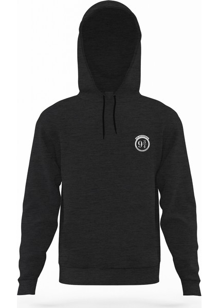Hogwarts Express Füme Antrasit Erkek Kapüşonlu Sweatshirt Uzun Kol