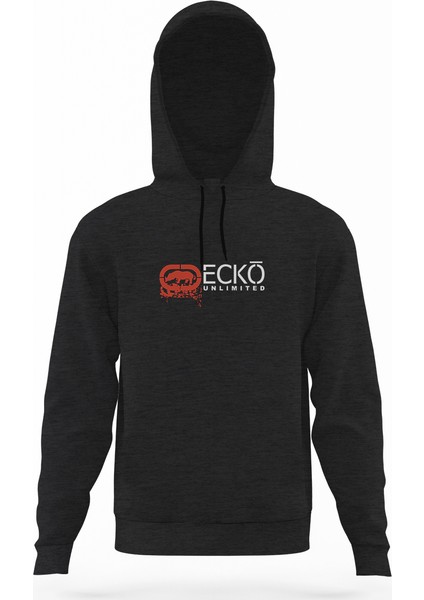Ecko Unlimited Füme Antrasit Erkek Kapüşonlu Sweatshirt Uzun Kol