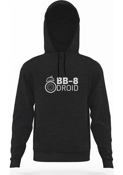 Bb 8 Droıd Füme Antrasit Erkek Kapüşonlu Sweatshirt Uzun Kol