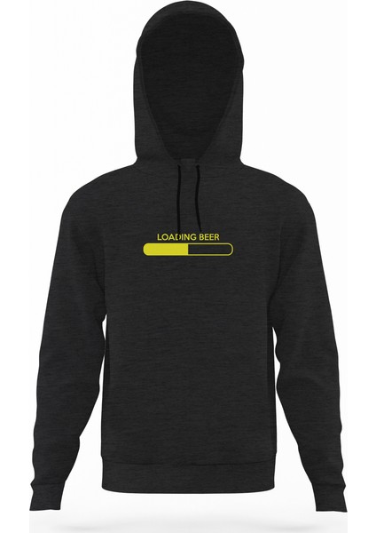 Loading Beer Füme Antrasit Erkek Kapüşonlu Sweatshirt Uzun Kol