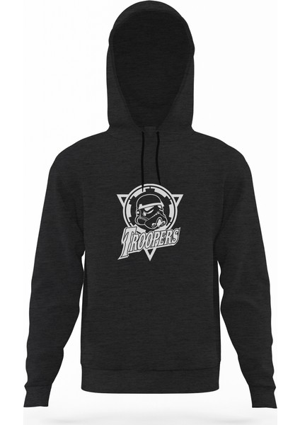 Troopers Füme Antrasit Erkek Kapüşonlu Sweatshirt Uzun Kol