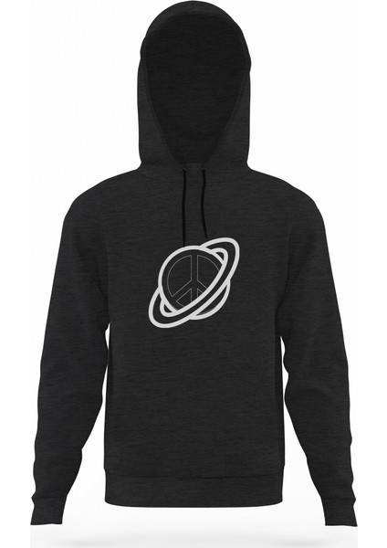 Saturn Computer Icons Planet Clip Art Füme Antrasit Erkek Kapüşonlu Sweatshirt Uzun Kol