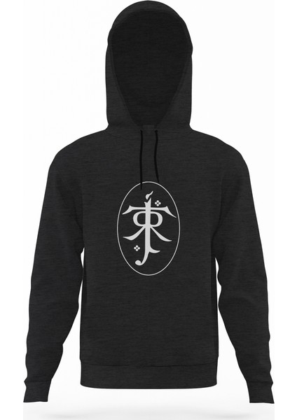 Of The Rings Jrrt Jrr Tolkien Füme Antrasit Erkek Kapüşonlu Sweatshirt Uzun Kol