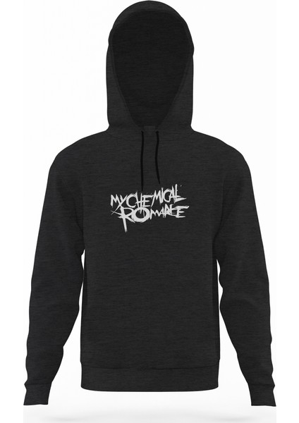 My Chemical Romance Logo Füme Antrasit Erkek Kapüşonlu Sweatshirt Uzun Kol