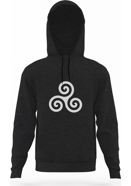 Teen Wolf Füme Antrasit Erkek Kapüşonlu Sweatshirt Uzun Kol