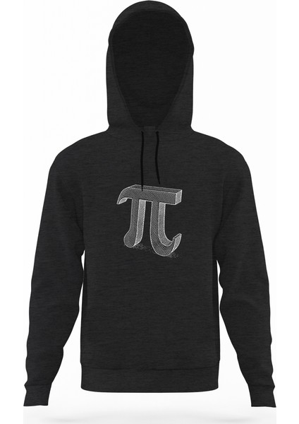 14 Mart Dünya Pi Günü Dj Füme Antrasit Erkek Kapüşonlu Sweatshirt Uzun Kol
