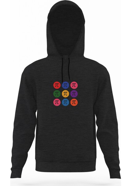 14 Mart Dünya Pi Günü Dj Füme Antrasit Erkek Kapüşonlu Sweatshirt Uzun Kol