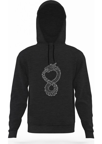 Altered Carbon Ejderha Black Füme Antrasit Erkek Kapüşonlu Sweatshirt Uzun Kol