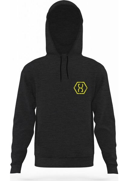Altered Carbon Logo Eskitme Füme Antrasit Erkek Kapüşonlu Sweatshirt Uzun Kol