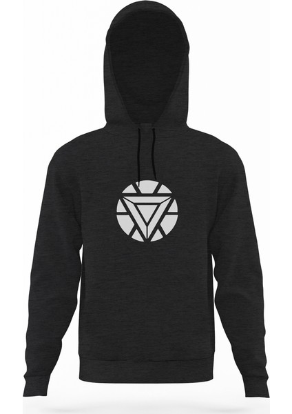 Arc Reactor 2 Füme Antrasit Erkek Kapüşonlu Sweatshirt Uzun Kol