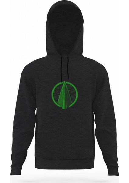 Arrow Logo Classic Füme Antrasit Erkek Kapüşonlu Sweatshirt Uzun Kol