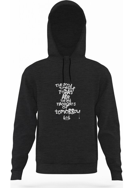 Bob Marley The Good Time Of Füme Antrasit Erkek Kapüşonlu Sweatshirt Uzun Kol