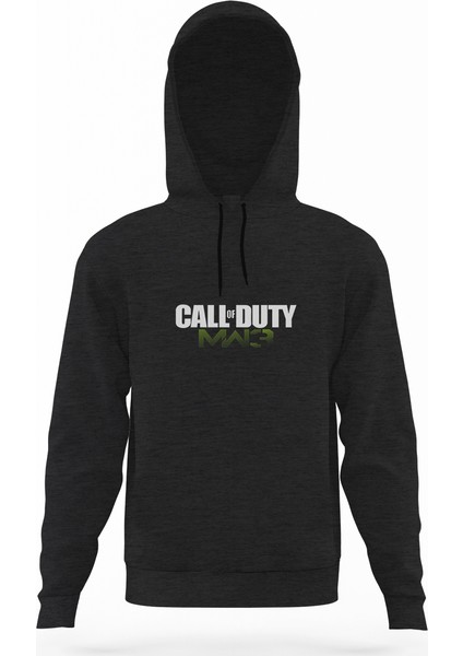 Call Of Dutf Mw3 Füme Antrasit Erkek Kapüşonlu Sweatshirt Uzun Kol