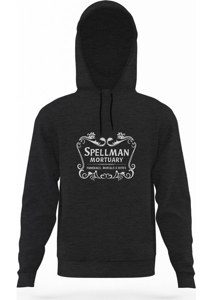 Chilling Adventures Of Sabrina Spellman Mortuary Füme Antrasit Erkek Kapüşonlu Sweatshirt Uzun Kol