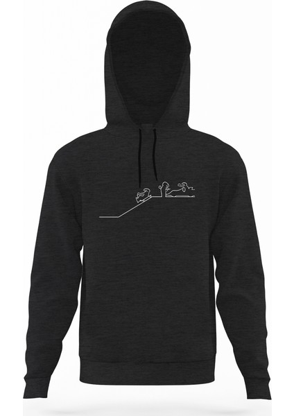 La Linea Trt Cizgi Adam Formula Füme Antrasit Erkek Kapüşonlu Sweatshirt Uzun Kol
