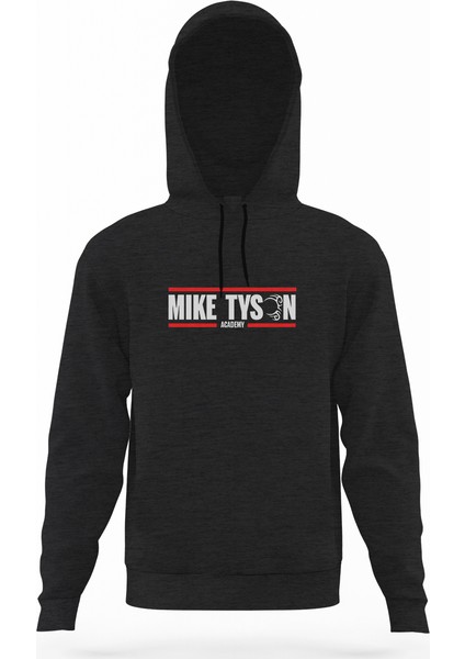 Mike Tyson Academy Füme Antrasit Erkek Kapüşonlu Sweatshirt Uzun Kol