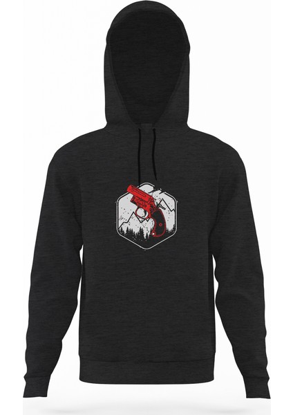 Pubg Flare Gun Füme Antrasit Erkek Kapüşonlu Sweatshirt Uzun Kol