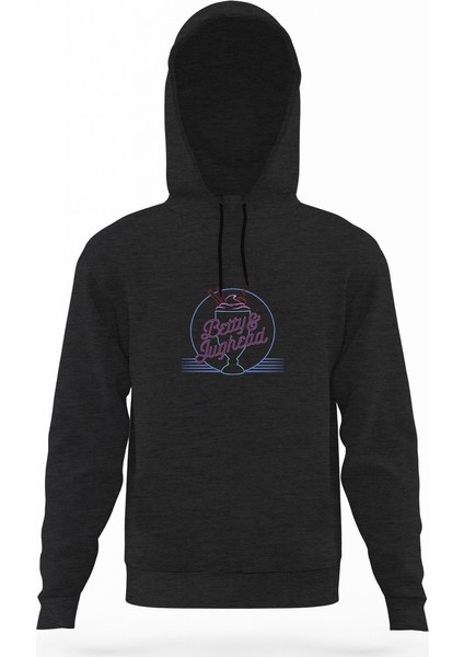 Riverdale Betty & Jughead Milkshake Füme Antrasit Erkek Kapüşonlu Sweatshirt Uzun Kol