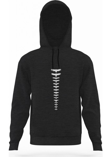 Silhouette Birds Of Prey Füme Antrasit Erkek Kapüşonlu Sweatshirt Uzun Kol