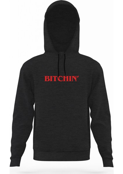 Stanger Things Bitchin' Füme Antrasit Erkek Kapüşonlu Sweatshirt Uzun Kol