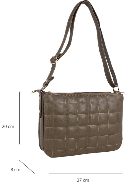 1073 Kadın Çapraz 3 Gözlü Omuz Çantası Gold indirimleri