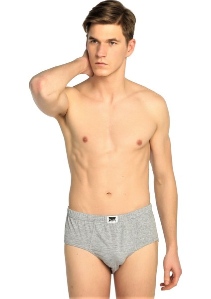 Erkek Gri Pamuklu Kom Slip Külot 6'lı Paket