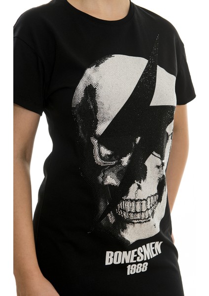T-Shirt Kısa Elbise "parlayan Kurukafa"