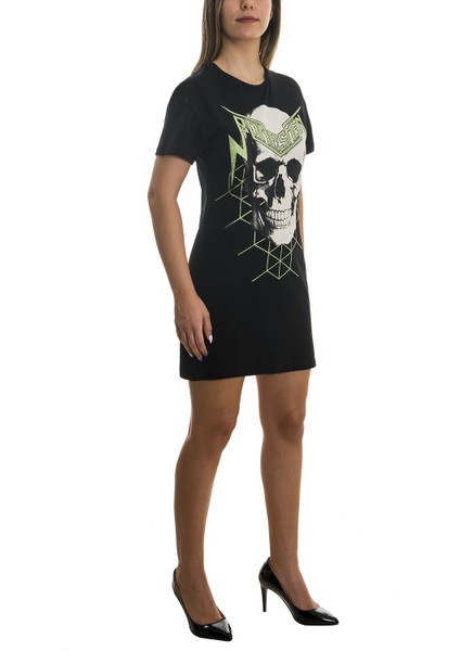 T-Shirt Kısa Elbise Green Magıc Skull