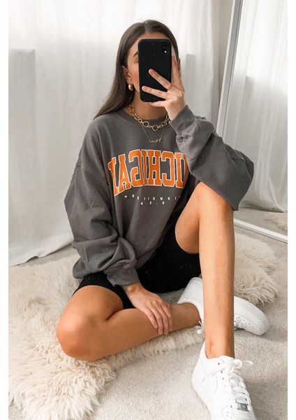 Mad Girls Antrasit Sweatshirt MG785