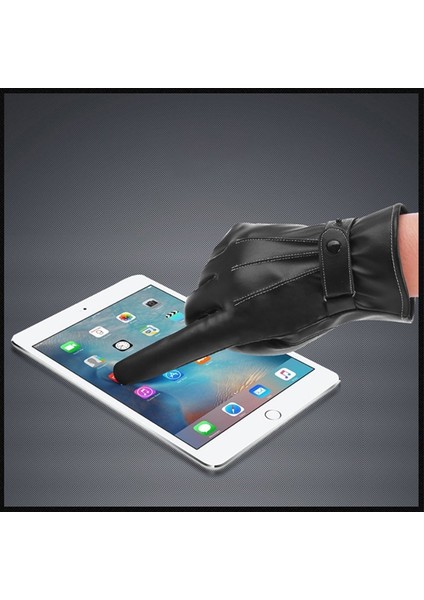 Erkek Suni Deri Eldiven Dokunmatik Ekran Uyumlu fırsatları
