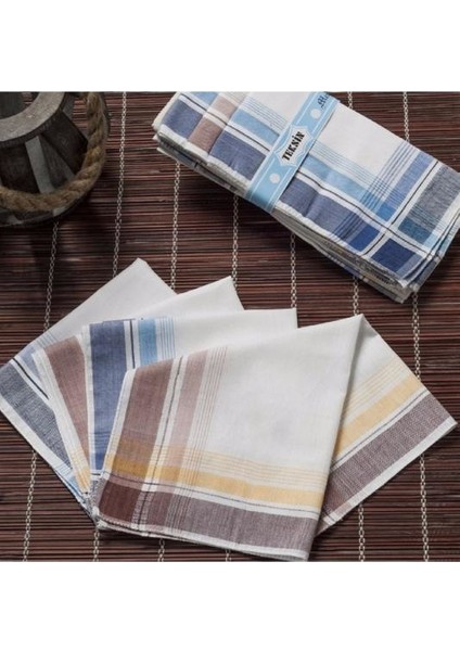 Teksin 36X36 cm 12 Adet Kumaş Mendil Tm 01