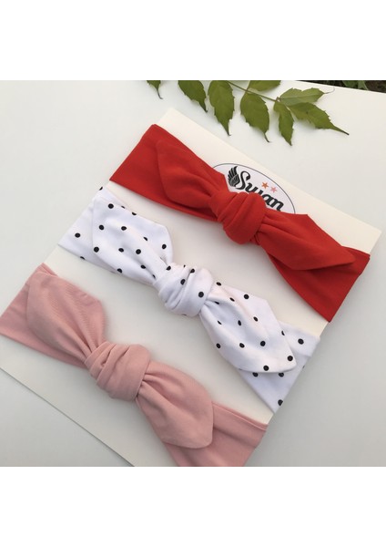 Swan Butik Kız Çocuk Bebek Bandana Toka Seti 3'lü