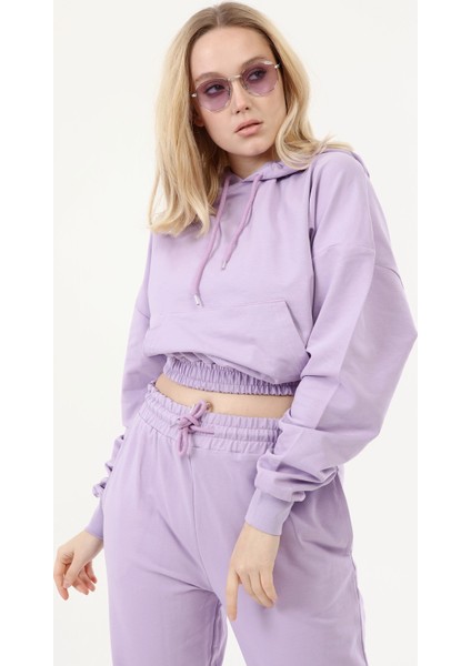 l Crop Model Kapşonlu Takım