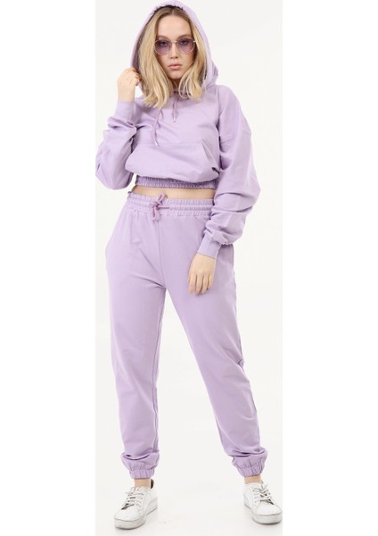 l Crop Model Kapşonlu Takım