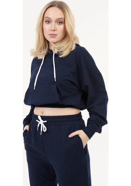l Crop Model Kapşonlu Takım