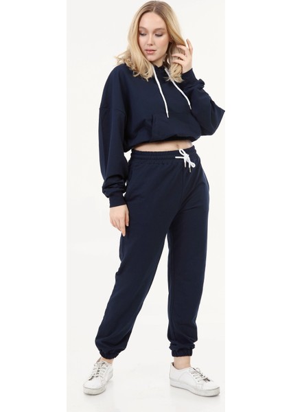 l Crop Model Kapşonlu Takım