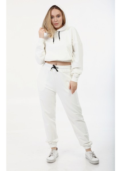 l Crop Model Kapşonlu Takım