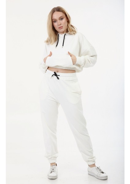 l Crop Model Kapşonlu Takım