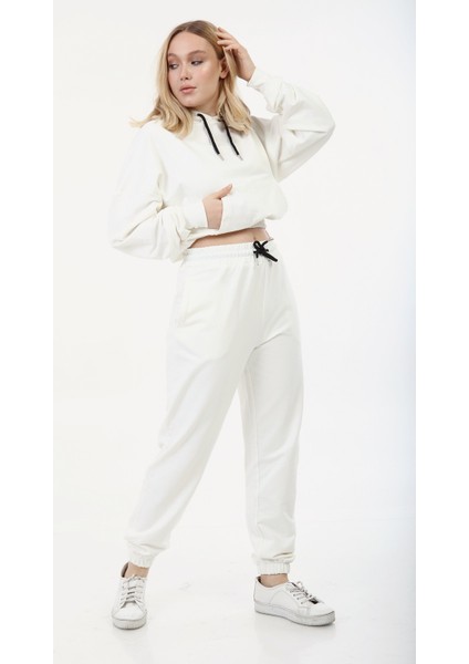 l Crop Model Kapşonlu Takım