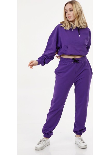 l Crop Model Kapşonlu Takım