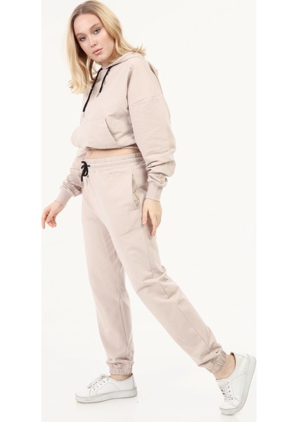 l Crop Model Kapşonlu Takım