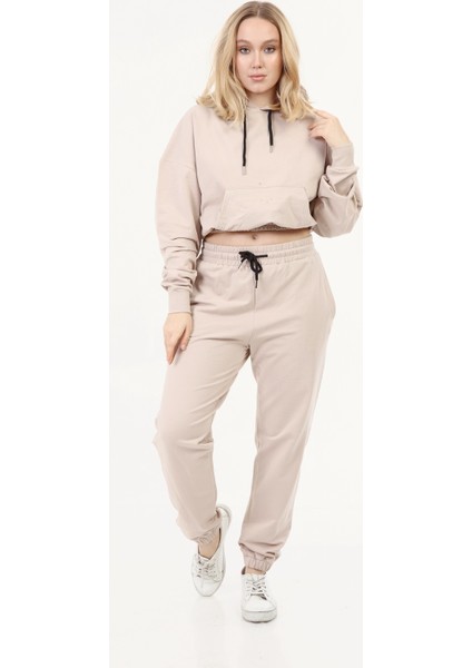 l Crop Model Kapşonlu Takım