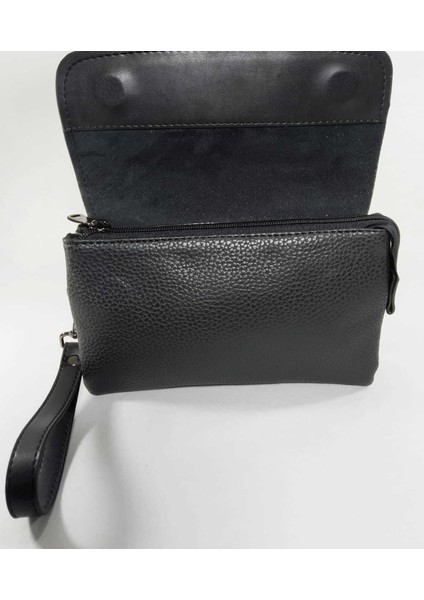 Siyah Kahve El Çantası-Unisex Kahve Portföy Çantası