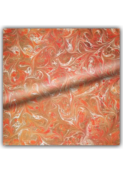 Ebru Sanatı El Yapımı Twill Ipek Eşarp TIE30