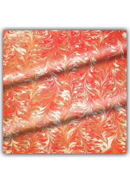 Ebru Sanatı El Yapımı Twill Ipek Eşarp Tıe 33